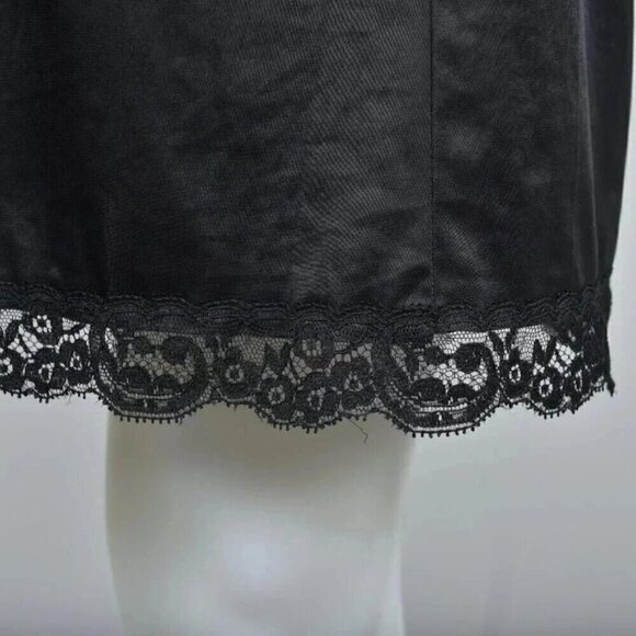 Vintage Kayser Black Slip Dress Lingerie Lace Size 36 - Picture 5 of 10